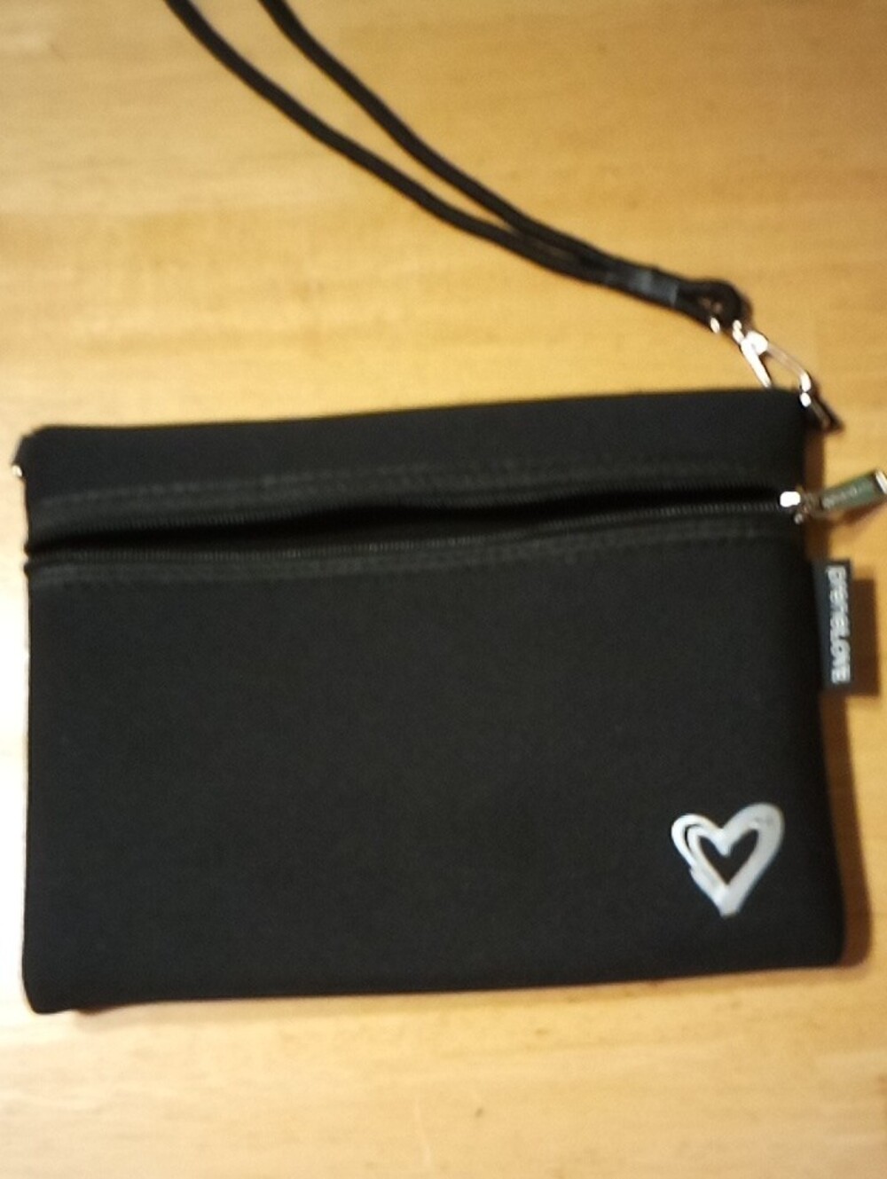 PreneLove Black Wristlet Clutch with Heart Accent